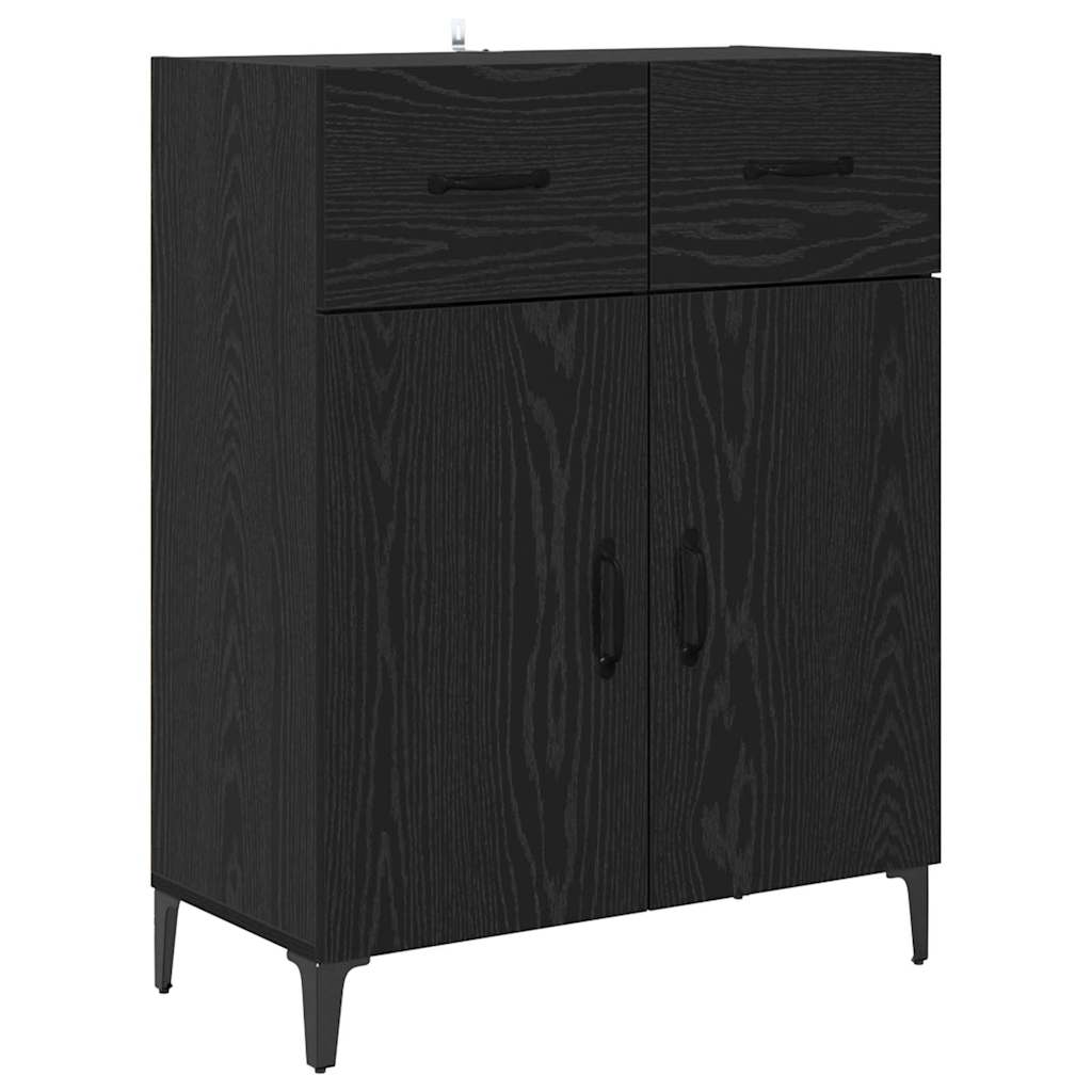Highboard Μαύρη Οξυά 69,5 x 34 x 180 εκ. Επεξεργασμένο ξύλο - Pakobazaar