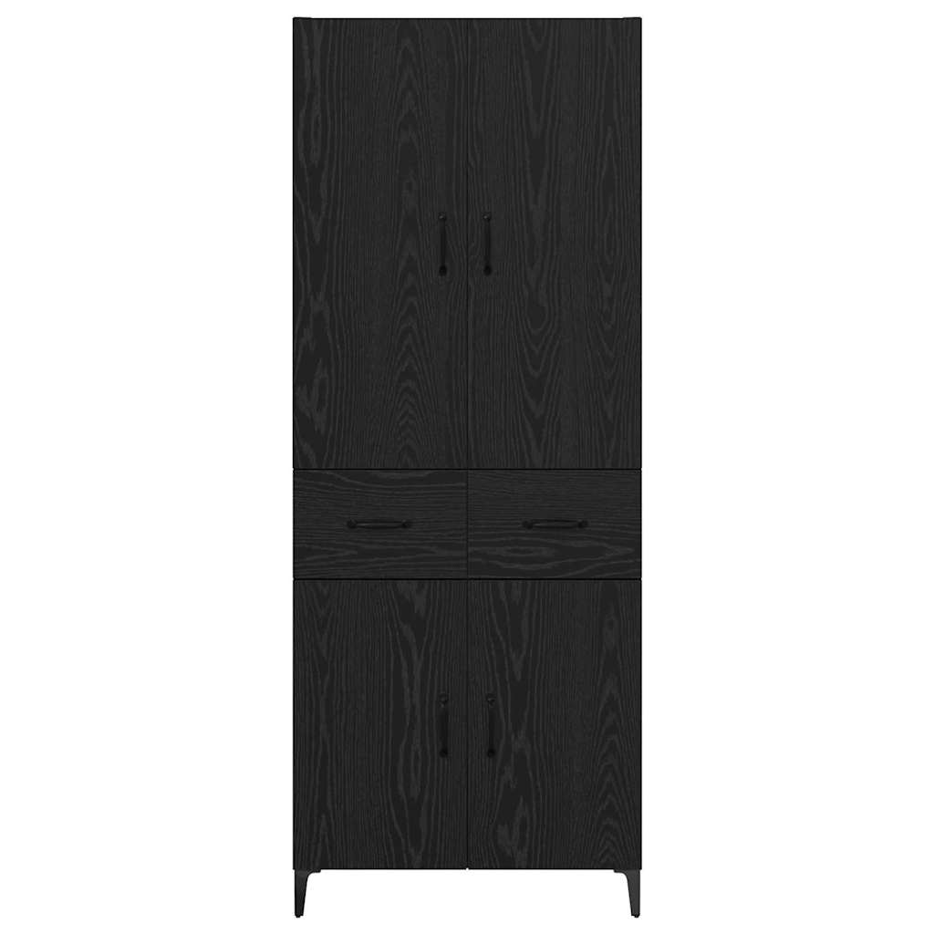 Highboard Μαύρη Οξυά 69,5 x 34 x 180 εκ. Επεξεργασμένο ξύλο - Pakobazaar