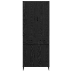 Highboard Μαύρη Οξυά 69,5 x 34 x 180 εκ. Επεξεργασμένο ξύλο - Pakobazaar