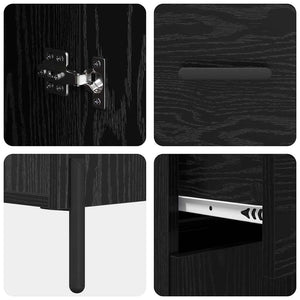 Highboard 2 τμχ. Μαύρη Οξυά 69,5 x 34 x 180 εκ.