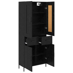 Highboard 2 τμχ. Μαύρη Οξυά 69,5 x 34 x 180 εκ.