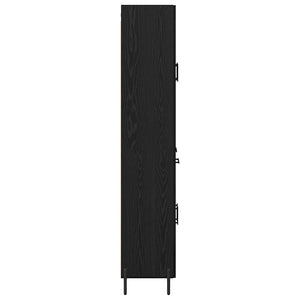 Highboard 2 τμχ. Μαύρη Οξυά 69,5 x 34 x 180 εκ.
