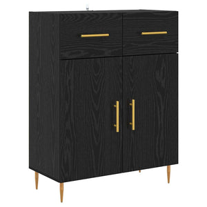Highboard Μαύρη Οξυά 69,5 x 34 x 180 εκ. Επεξεργασμένο Ξύλο