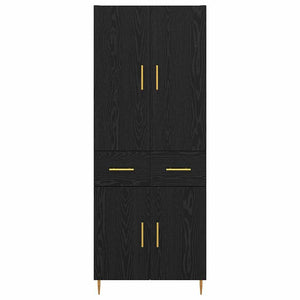 Highboard Μαύρη Οξυά 69,5 x 34 x 180 εκ. Επεξεργασμένο Ξύλο