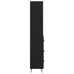 Highboard Μαύρη δρυς 69,5 x 34 x 180 εκ. Επεξεργασμένο ξύλο - Pakobazaar