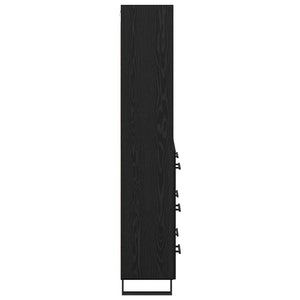 Highboard 2 τμχ. Μαύρη Οξυά 69,5 x 34 x 180 εκ.
