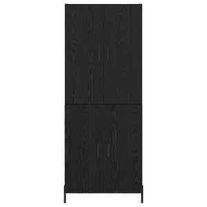 Highboard Μαύρη Οξυά 69,5 x 34 x 180 εκ. Επεξεργασμένο ξύλο - Pakobazaar