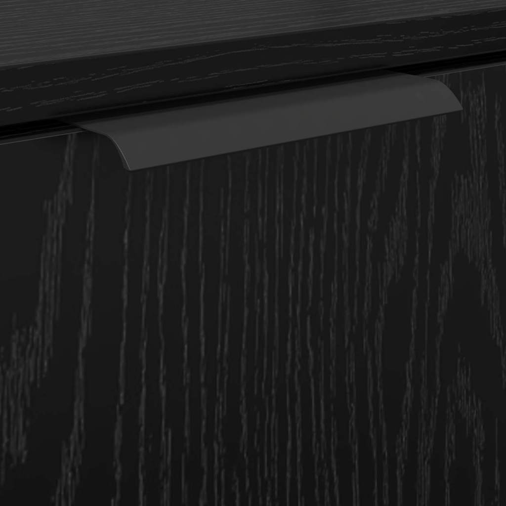 Σετ Ντουλαπιών Μπάνιου 2 pcs Μαύρη Οξυά Επεξεργασμένο ξύλο - Pakobazaar