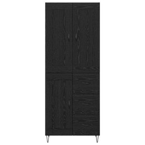 Highboard Μαύρη Οξυά 69,5 x 34 x 180 εκ. Επεξεργασμένο Ξύλο