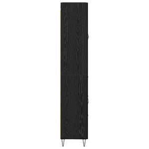 Highboard Μαύρη Οξυά 69,5 x 34 x 180 εκ. Επεξεργασμένο Ξύλο