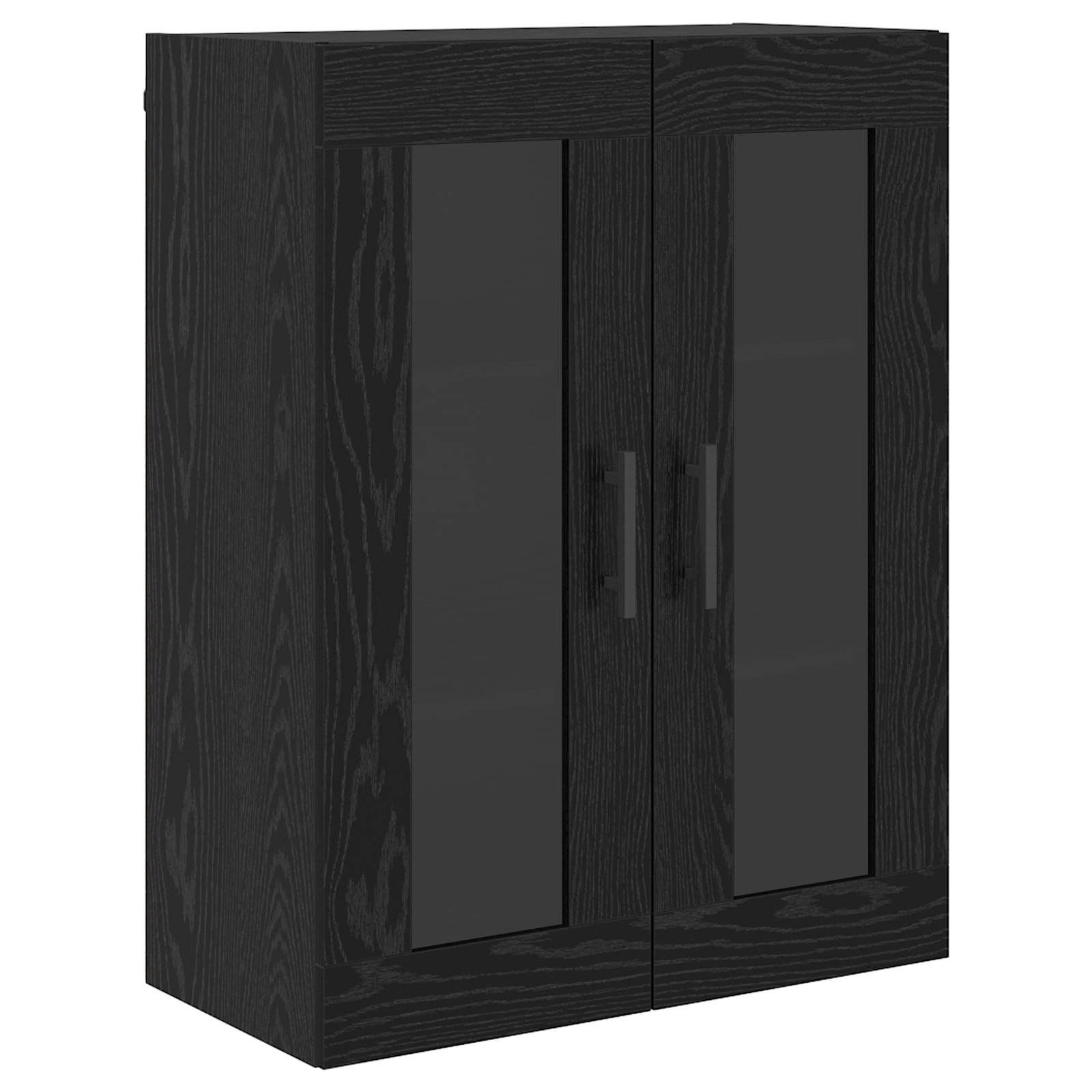 Highboard με συρτάρι 2 pcs Μαύρη Οξυά Σύνθετο Ξύλο και Γυαλί
