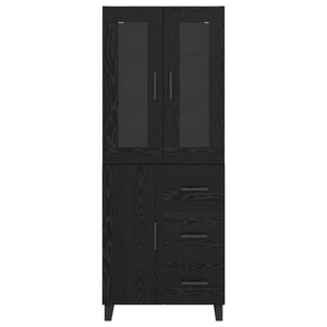 Highboard 2 τμχ. Μαύρη Οξυά 69,5 x 34 x 180 εκ.