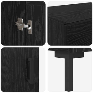 Highboard 2 τμχ. Μαύρη Οξυά 69,5 x 34 x 180 εκ.