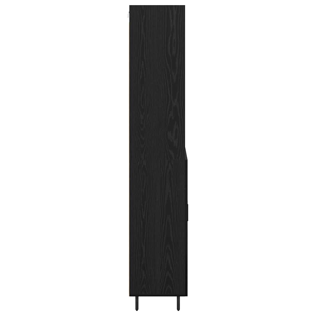 Highboard Μαύρη Οξυά 69,5 x 34 x 180 εκ. Σύνθετο Ξύλο και Γυαλί - Pakobazaar