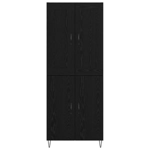 Highboard Μαύρη Οξυά 69,5 x 34 x 180 εκ. Επεξεργασμένο ξύλο - Pakobazaar