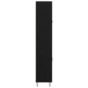 Highboard Μαύρη Οξυά 69,5 x 34 x 180 εκ. Επεξεργασμένο ξύλο - Pakobazaar