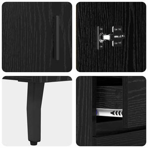 Highboard 2 τμχ. Μαύρη Οξυά 69,5 x 34 x 180 εκ.