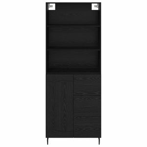 Highboard 2 τμχ. Μαύρη Οξυά 69,5 x 34 x 180 εκ.