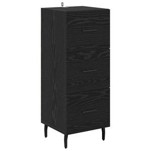 Highboard Μαύρη Οξυά 34,5 x 34 x 180 εκ. Επεξεργασμένο Ξύλο