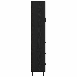Highboard Μαύρη Οξυά 34,5 x 34 x 180 εκ. Επεξεργασμένο Ξύλο