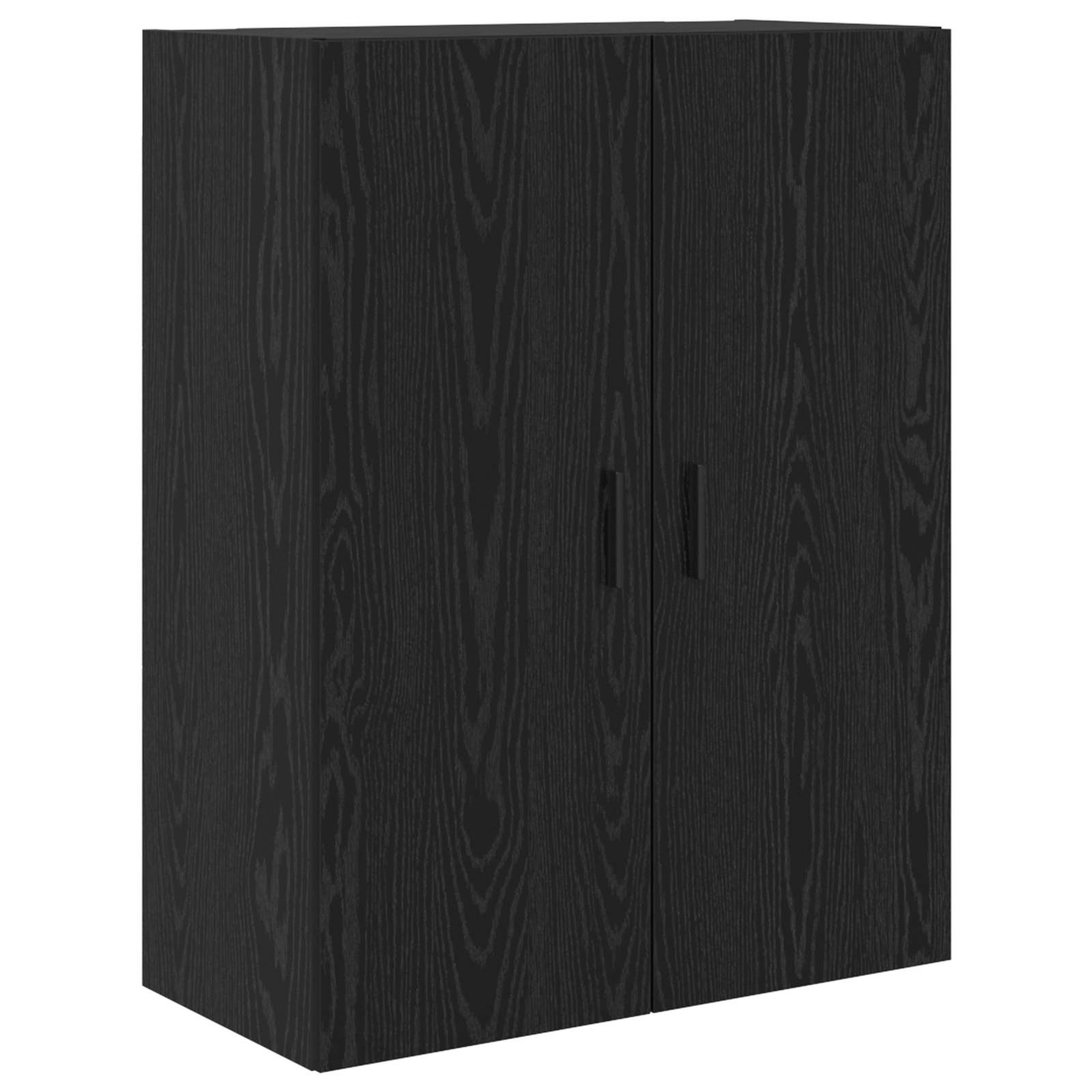 Highboard 2 pcs Μαύρη δρυς Σύνθετο Ξύλο και Γυαλί