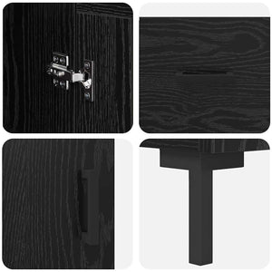 Highboard Μαύρη Οξυά 34,5 x 34 x 180 εκ. Επεξεργασμένο Ξύλο