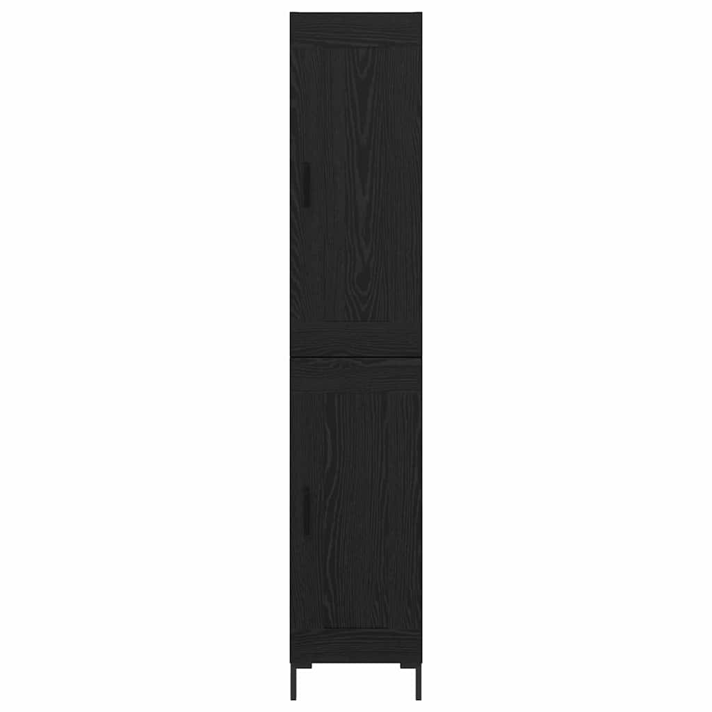 Highboard Μαύρη Οξυά 34,5 x 34 x 180 εκ. Επεξεργασμένο ξύλο
