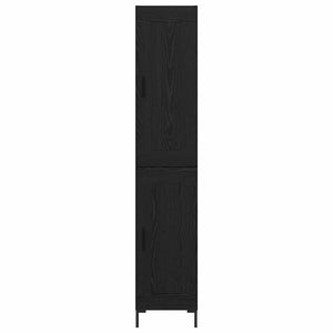Highboard Μαύρη Οξυά 34,5 x 34 x 180 εκ. Επεξεργασμένο Ξύλο