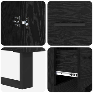 Highboard 2 τμχ. Μαύρη Οξυά 69,5 x 34 x 180 εκ.
