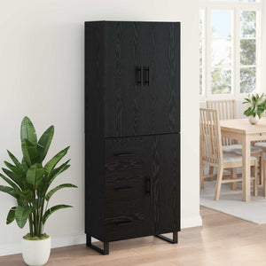 Highboard 2 τμχ. Μαύρη Οξυά 69,5 x 34 x 180 εκ.