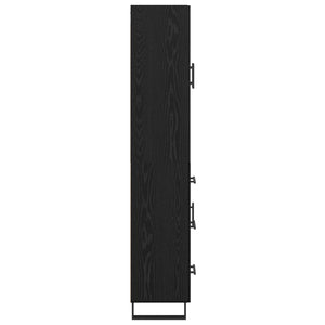 Highboard 2 τμχ. Μαύρη Οξυά 69,5 x 34 x 180 εκ.