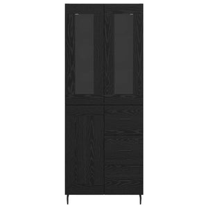 Highboard 2 τμχ. Μαύρη Οξυά 69,5 x 34 x 180 εκ.