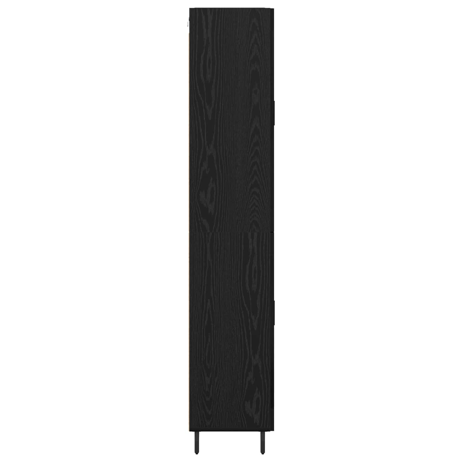Highboard με συρτάρι 2 pcs Μαύρη Οξυά Επεξεργασμένο ξύλο
