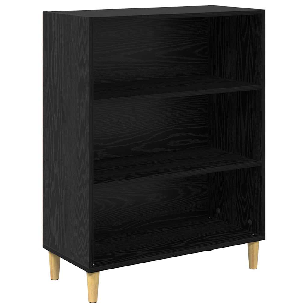 Highboard Μαύρη Οξυά 69,5 x 34 x 180 εκ. Σύνθετο Ξύλο και Γυαλί