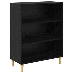 Highboard Μαύρη Οξυά 69,5 x 34 x 180 εκ. Σύνθετο Ξύλο και Γυαλί