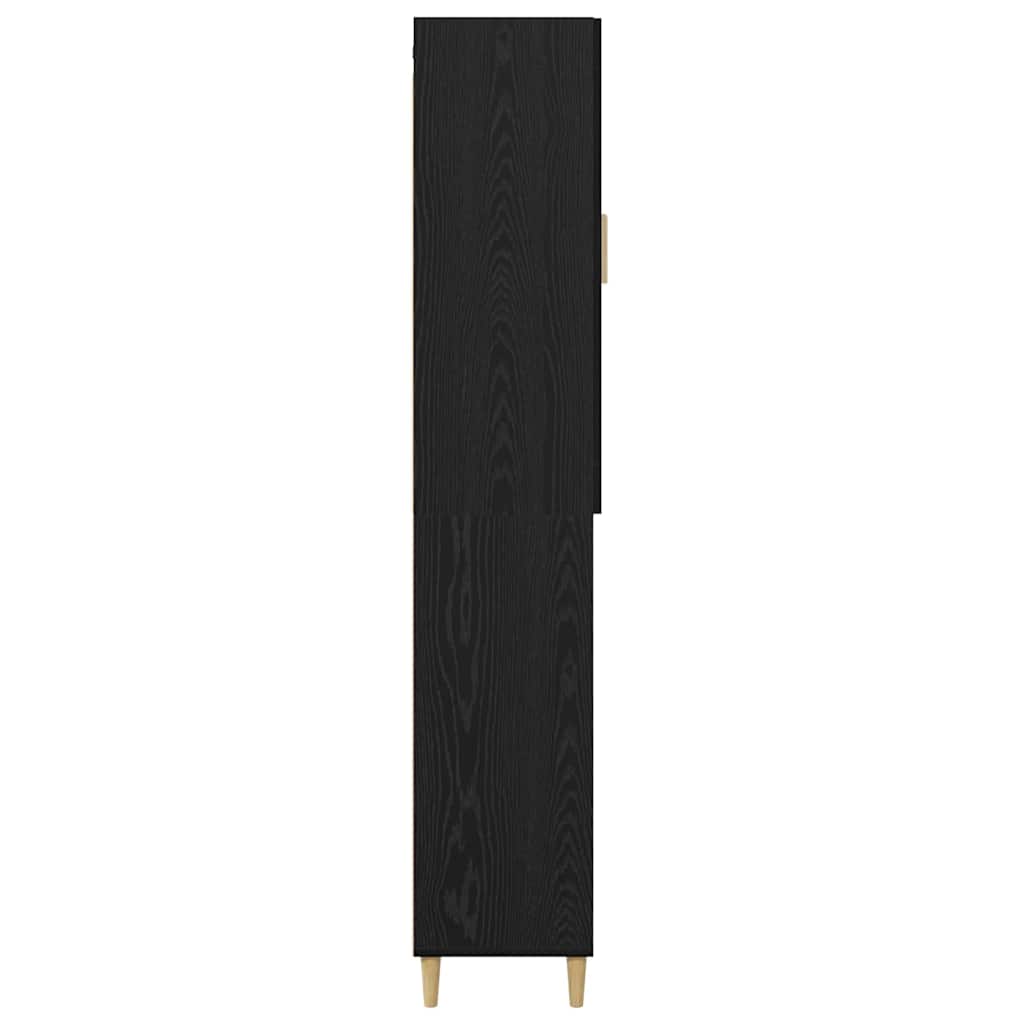 Highboard Μαύρη Οξυά 69,5 x 34 x 180 εκ. Σύνθετο Ξύλο και Γυαλί