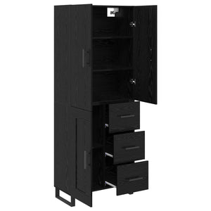 Highboard 2 τμχ. Μαύρη Οξυά 69,5 x 34 x 180 εκ.
