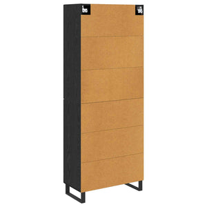 Highboard 2 τμχ. Μαύρη Οξυά 69,5 x 34 x 180 εκ.