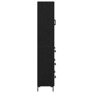 Highboard 2 τμχ. Μαύρη Οξυά 69,5 x 34 x 180 εκ.