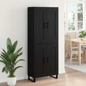 Highboard 2 τμχ. Μαύρη Οξυά 69,5 x 34 x 180 εκ.