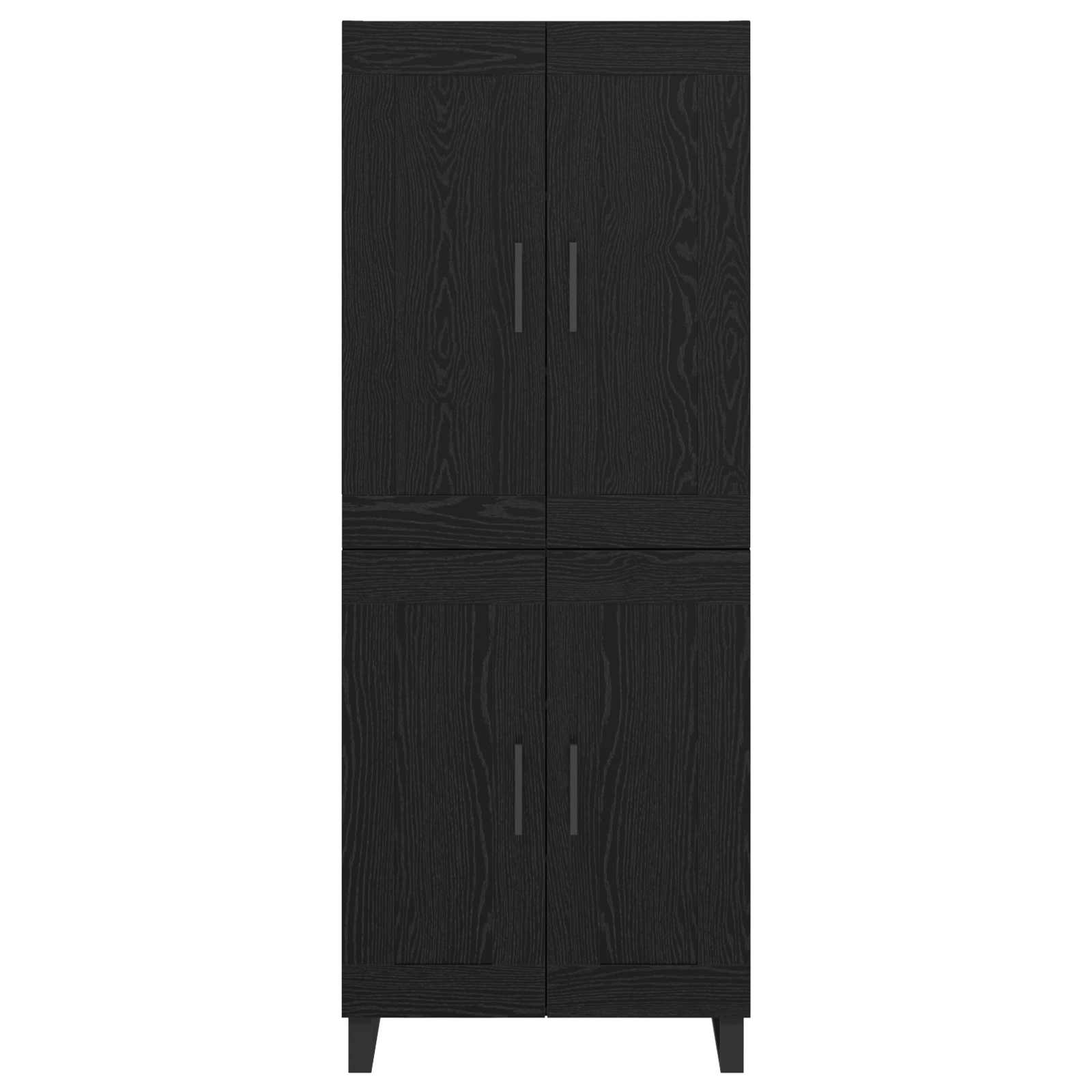 Highboard Μαύρη Οξυά 69,5 x 34 x 180 εκ. Επεξεργασμένο ξύλο