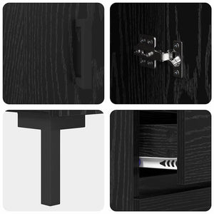Highboard 2 τμχ. Μαύρη Οξυά 69,5 x 34 x 180 εκ.