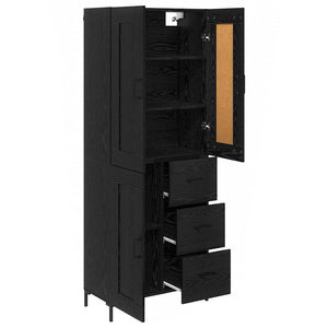 Highboard 2 τμχ. Μαύρη Οξυά 69,5 x 34 x 180 εκ.
