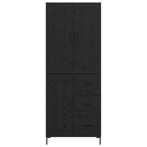 Highboard 2 τμχ. Μαύρη Οξυά 69,5 x 34 x 180 εκ.