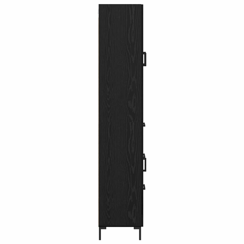 Highboard με συρτάρι 2 pcs Μαύρη Οξυά Επεξεργασμένο ξύλο