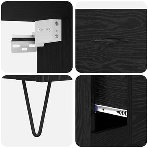 Highboard 2 τμχ. Μαύρη Οξυά 69,5 x 34 x 180 εκ.