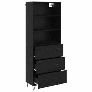 Highboard 2 τμχ. Μαύρη Οξυά 69,5 x 34 x 180 εκ.