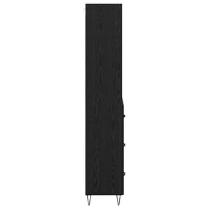 Highboard 2 τμχ. Μαύρη Οξυά 69,5 x 34 x 180 εκ.