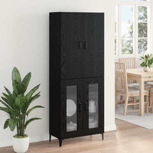Highboard Μαύρη Οξυά 69,5 x 34 x 180 εκ. Επεξεργασμένο ξύλο - Pakobazaar