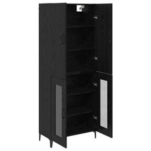 Highboard Μαύρη Οξυά 69,5 x 34 x 180 εκ. Επεξεργασμένο ξύλο - Pakobazaar